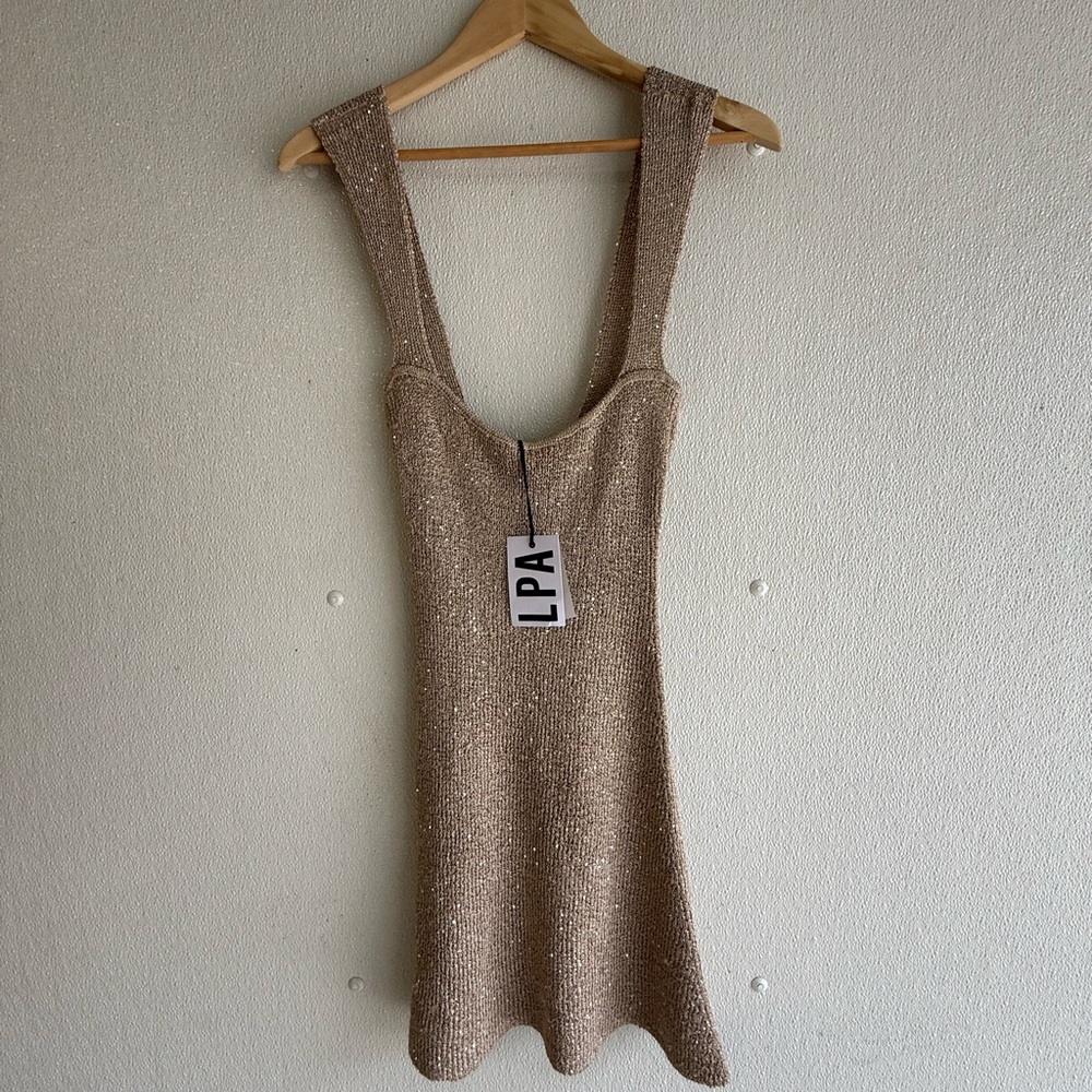 LPA Sparkling Champagne Knit Mini Dress